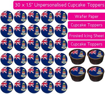 Cayman Islands Flag - 30 Cupcake Toppers