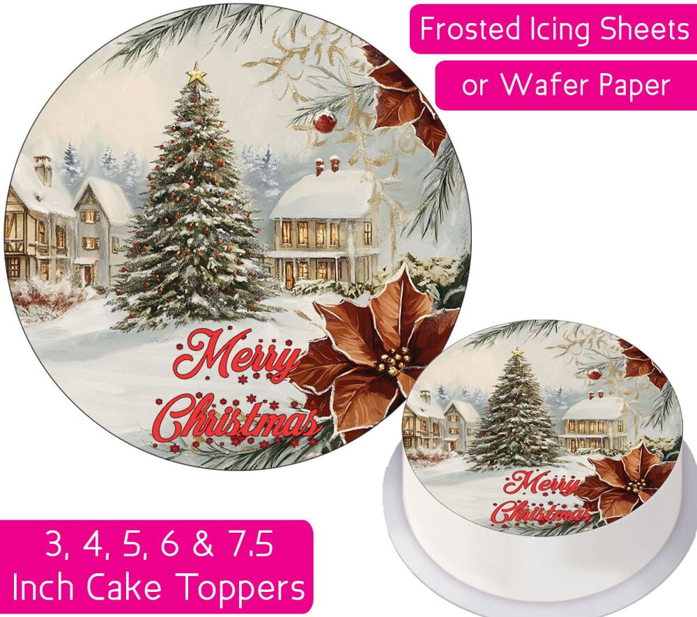 Christmas Vintage Tree Personalised Cake Topper