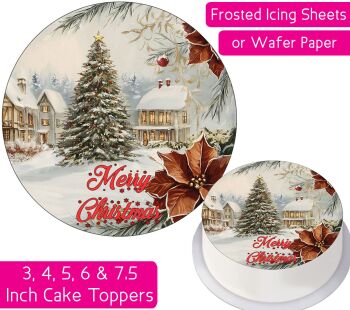 Christmas Vintage Tree Personalised Cake Topper