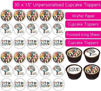 Earth Day - 30 Cupcake Toppers