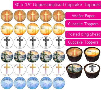 Jesus He Is Risen - 30 Cupcake Toppers