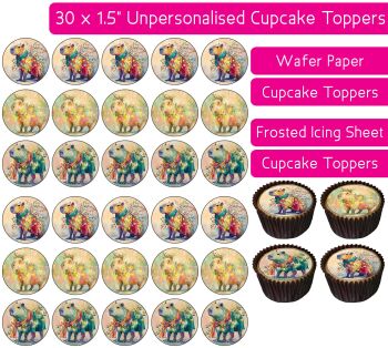 Christmas Capybara - 30 Cupcake Toppers