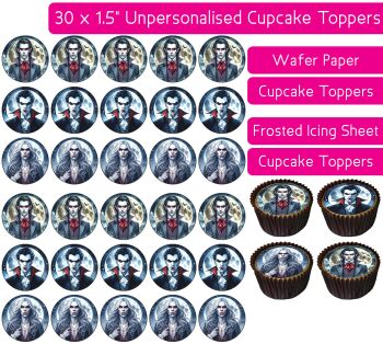 Halloween Vampire - 30 Cupcake Toppers