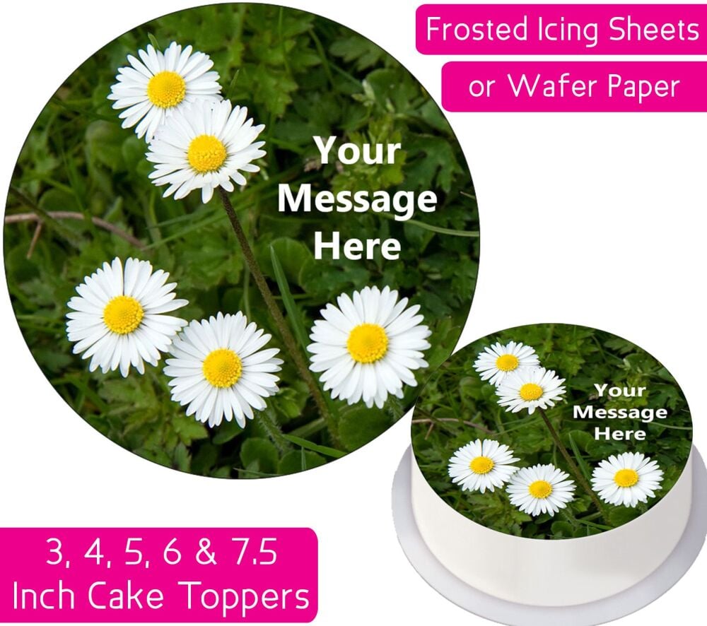 Daisy Flower Personalised Cake Topper