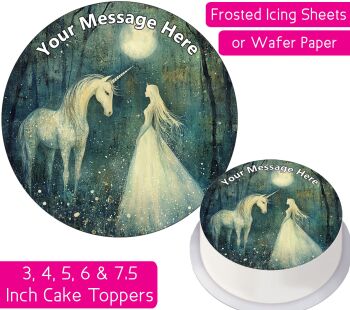 Fantasy Unicorn Princess Personalised Cake Topper