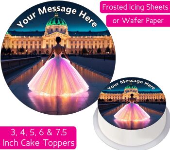 Ballerina Princess Rainbow Dress Personalised Cake Topper