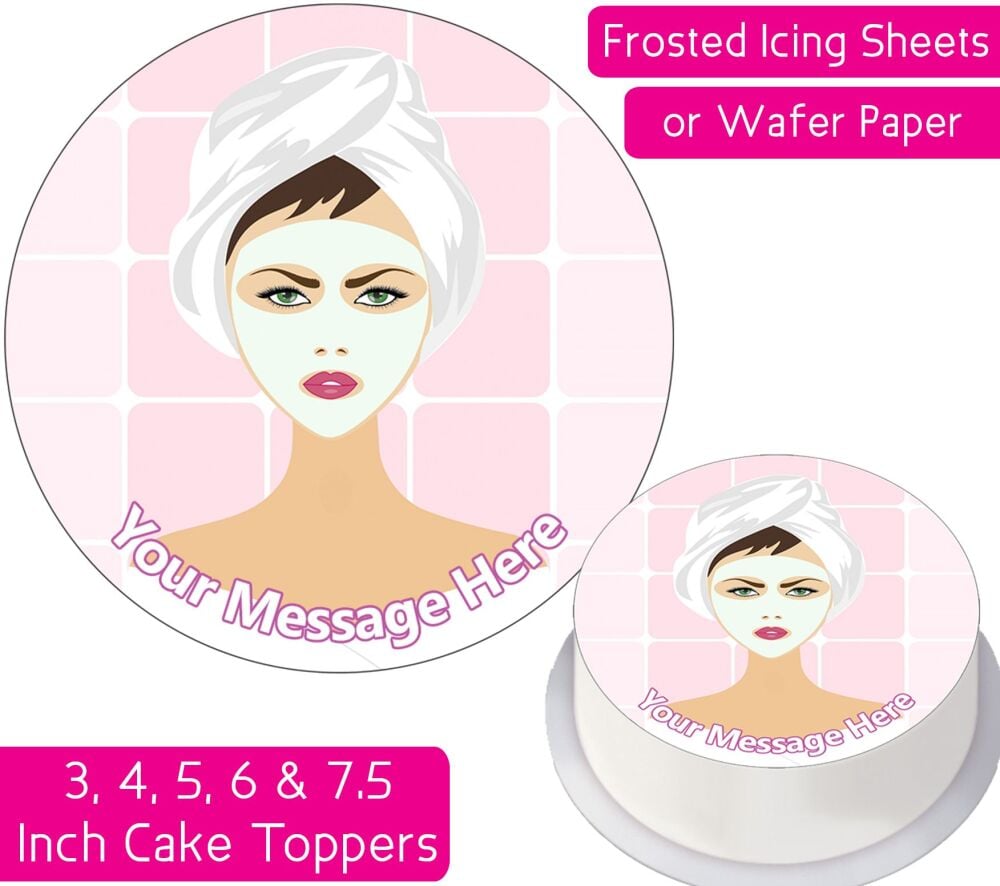 Spa Day Beauty Pamper Personalised Cake Topper