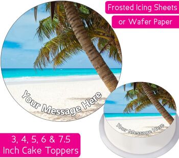 Beach Tree Paradise Personalised Cake Topper