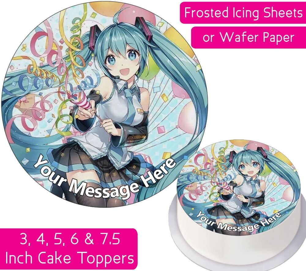 Hatsune Miku Birthday Personalised Cake Topper