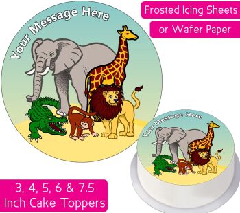 African Animals Personalised Cake Topper