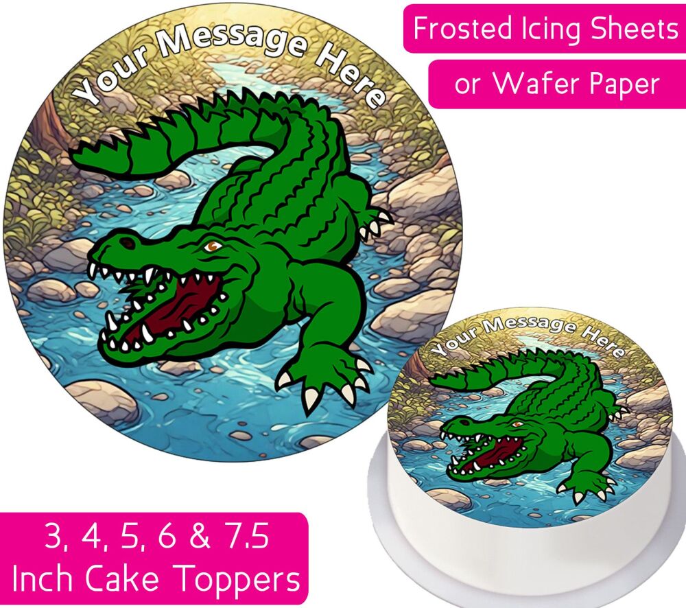 Cartoon Crocodile Personalised Cake Topper