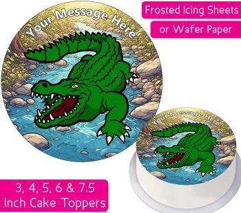 Cartoon Crocodile Personalised Cake Topper