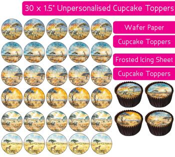 African Savannah - 30 Cupcake Toppers