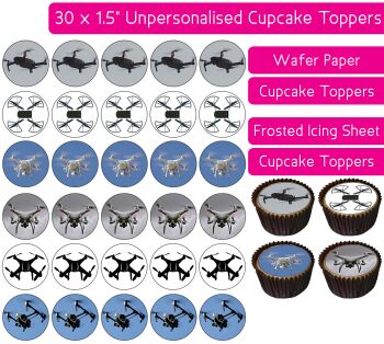 Drone - 30 Cupcake Toppers