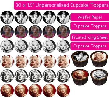Marilyn Monroe - 30 Cupcake Toppers