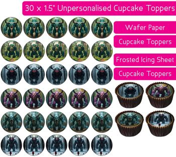 Forest Monsters - 30 Cupcake Toppers