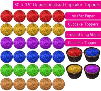 Building Blocks - 30 Cupcake Toppers