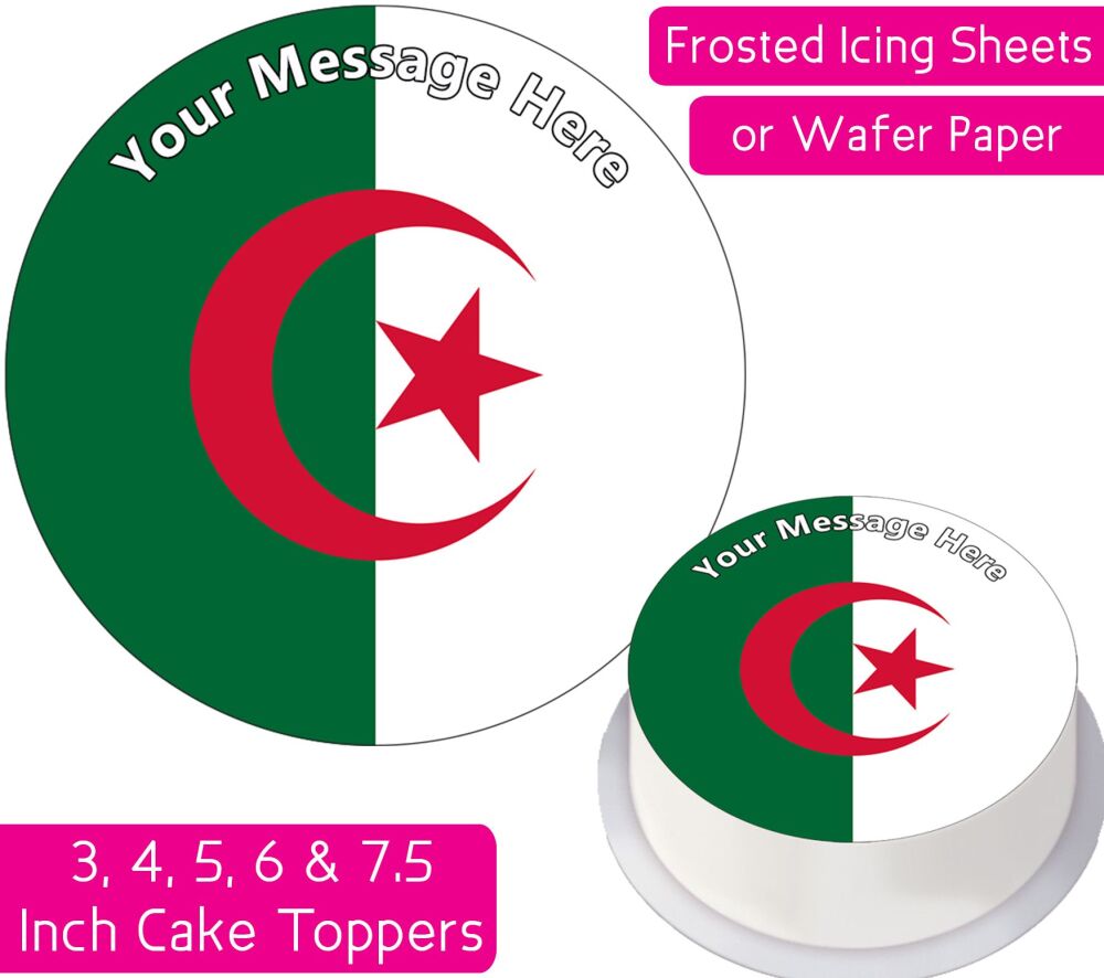 Algeria Flag Personalised Cake Topper