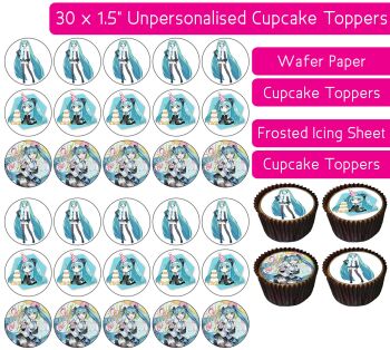 Hatsune Miku - 30 Cupcake Toppers