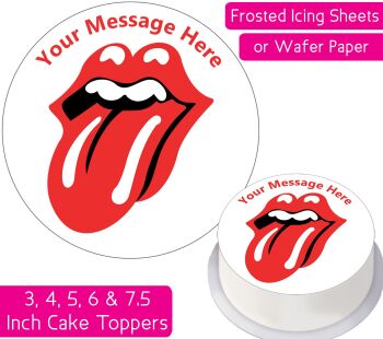 Rolling Stones Lips Personalised Cake Topper