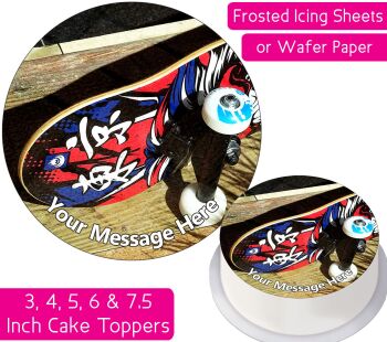 Skateboard Personalised Cake Topper
