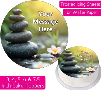Zen Stones Meditation Personalised Cake Topper