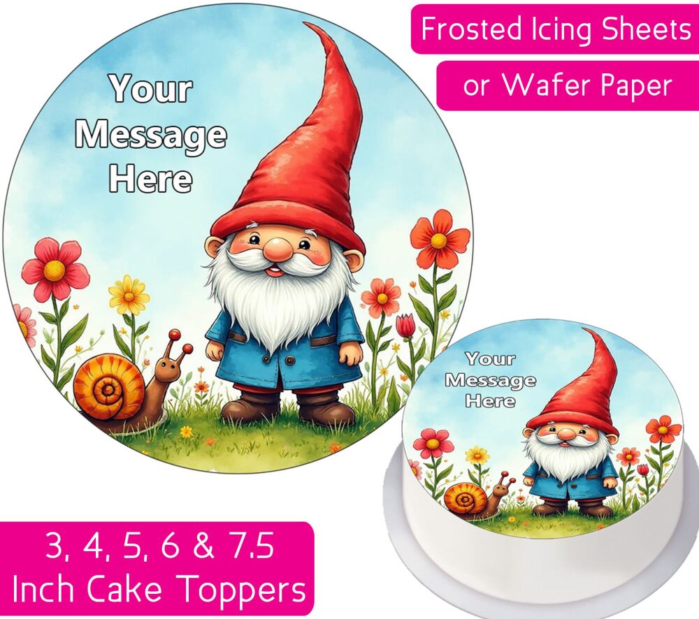 Garden Gnome Personalised Cake Topper