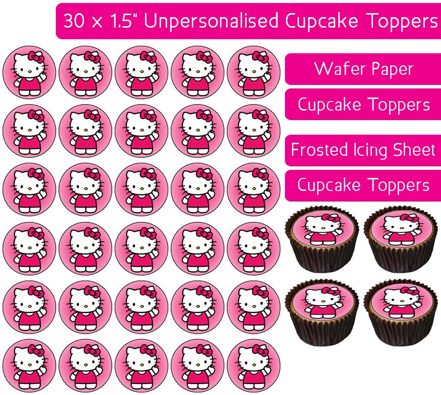 Hello Kitty - 30 Cupcake Toppers