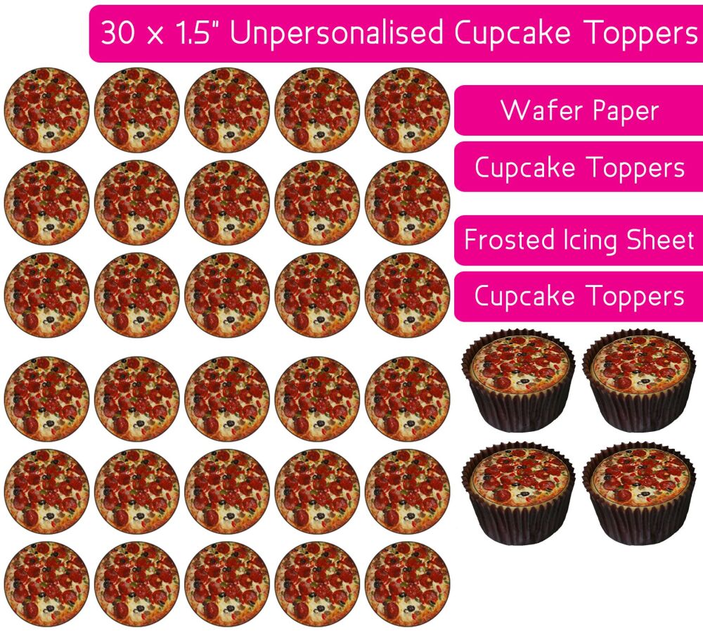 Pizza - 30 Cupcake Toppers