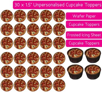 Pizza - 30 Cupcake Toppers