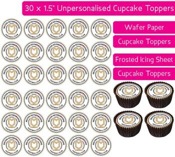 Milton Keynes Dons Football - 30 Cupcake Toppers