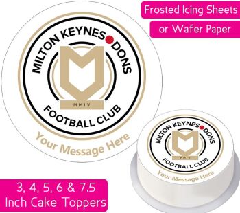 Milton Keynes Dons Football Personalised Cake Topper