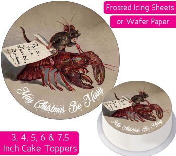 Victorian Christmas Lobster Personalised Cake Topper