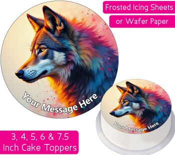 Rainbow Wolf Personalised Cake Topper
