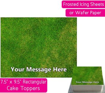 Grass Print Rectangular Cake Topper