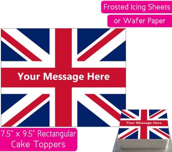Union Jack Flag Rectangular Cake Topper