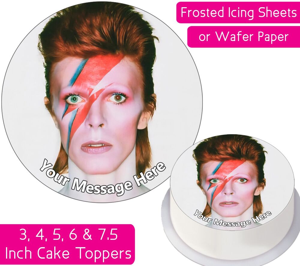 David Bowie Ziggy Stardust Personalised Cake Topper