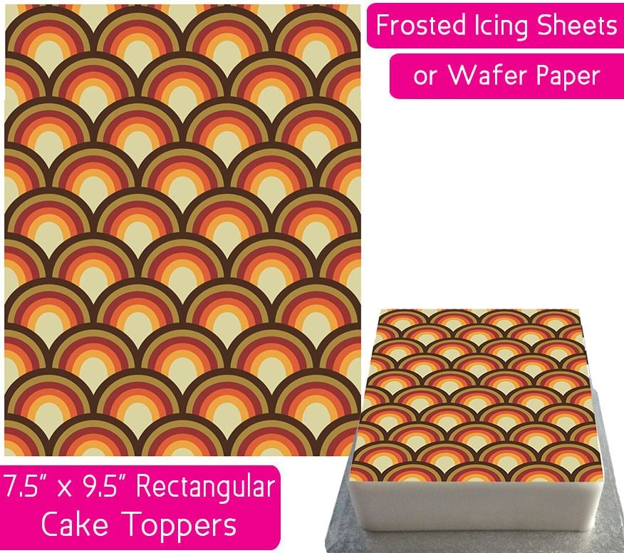 Groovy Cake Wrap Rectangular Cake Topper