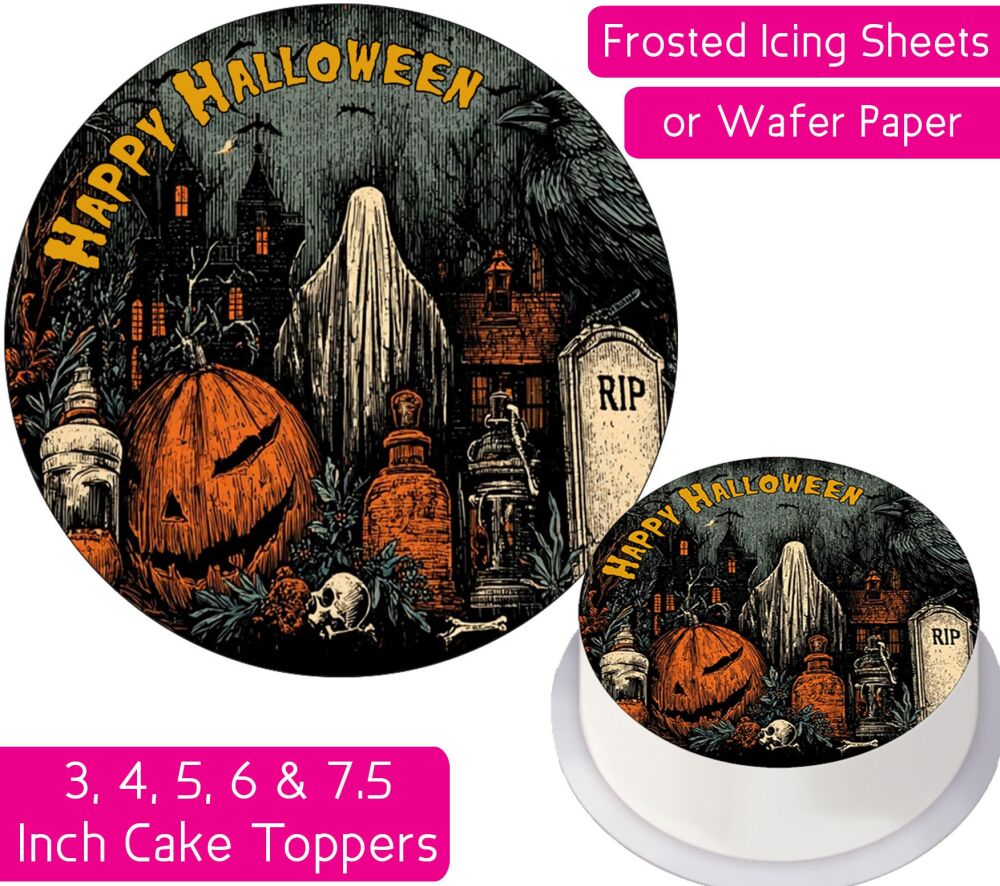 Vintage Halloween Personalised Cake Topper
