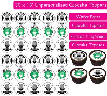 Podcast - 30 Cupcake Toppers
