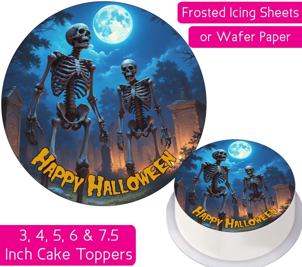 Skeleton Graveyard Personalised Cake Topper