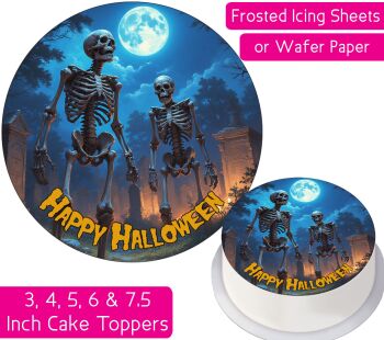 Skeleton Graveyard Personalised Cake Topper