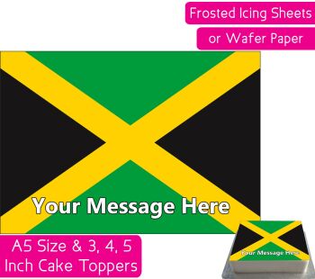 Jamaica Flag A5 Rectangular Personalised Cake Topper