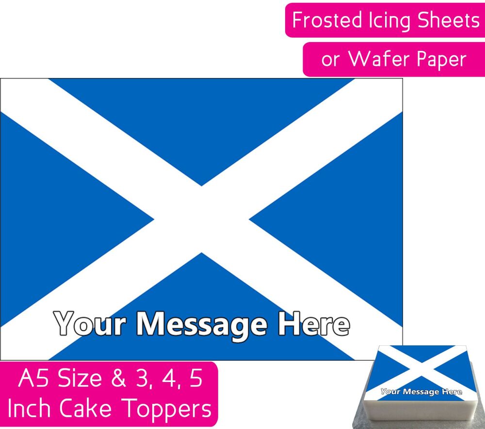 Scotland Flag A5 Rectangular Personalised Cake Topper