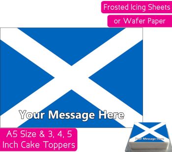 Scotland Flag A5 Rectangular Personalised Cake Topper