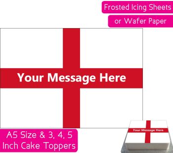 England Flag A5 Rectangular Personalised Cake Topper
