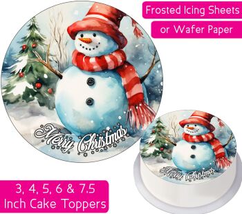 Christmas Snowman Tree Personalised Cake Topper