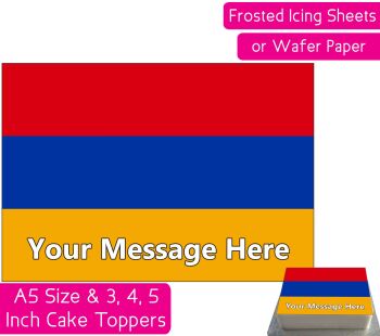Armenia Flag A5 Rectangular Personalised Cake Topper