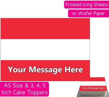 Austria Flag A5 Rectangular Personalised Cake Topper