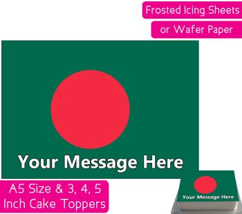 Bangladesh Flag A5 Rectangular Personalised Cake Topper